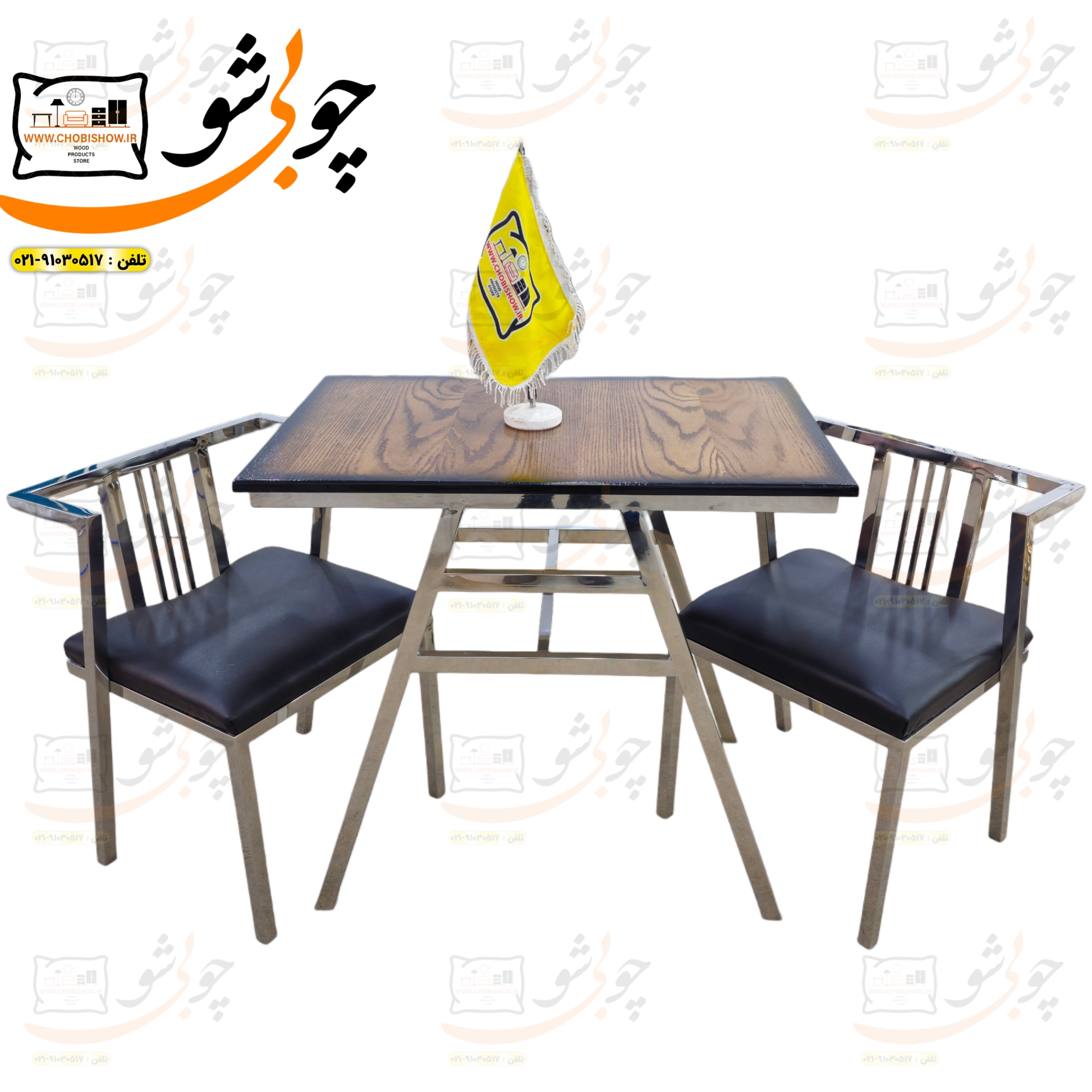 ست میز و صندلی استیل مدل کم جا